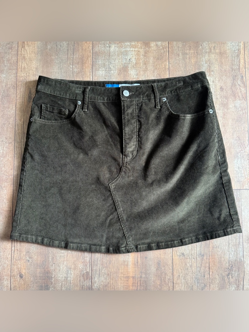 Old Navy NWOT High Rise Brown Button Fly Corduroy Mini Skirt Size 12